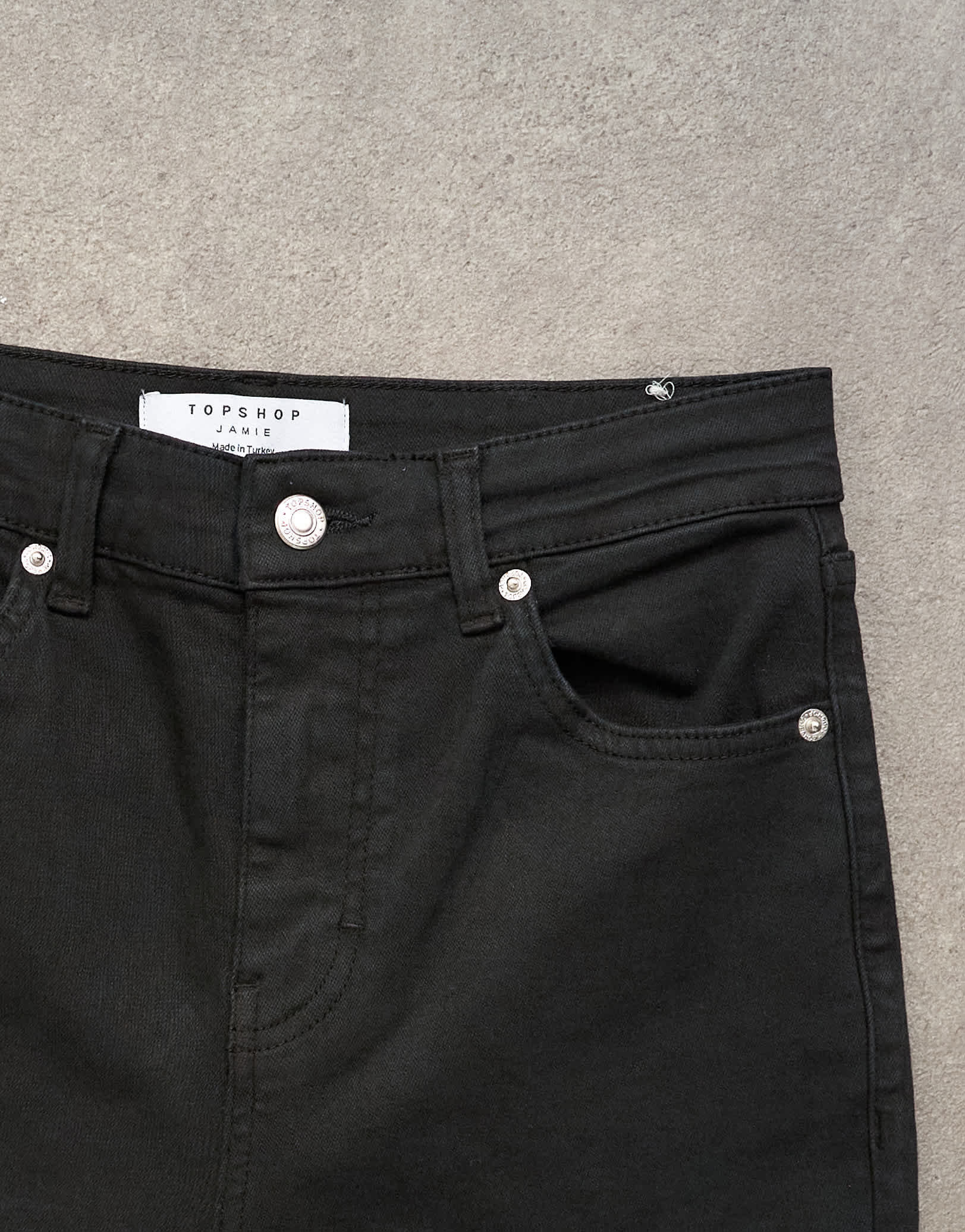 Topshop high rise capris jean in Black