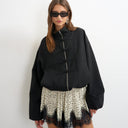 Topshop bomber mandarin collar jacket in black