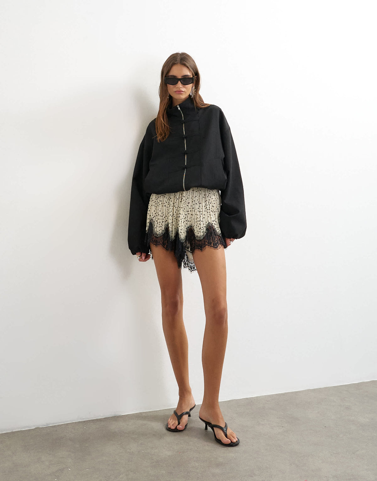 Topshop bomber mandarin collar jacket in black