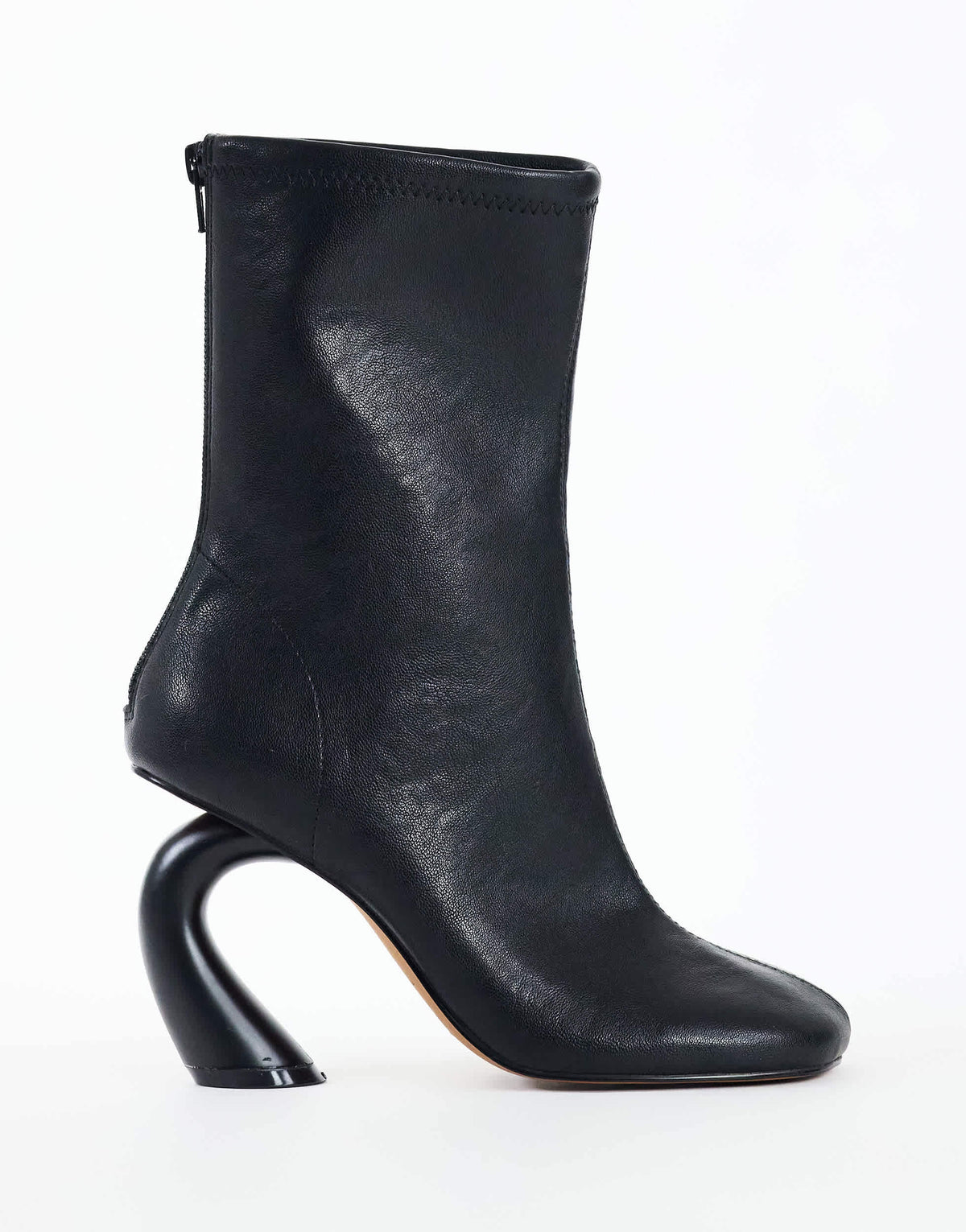 Topshop Kendal structured heel sock boot in black