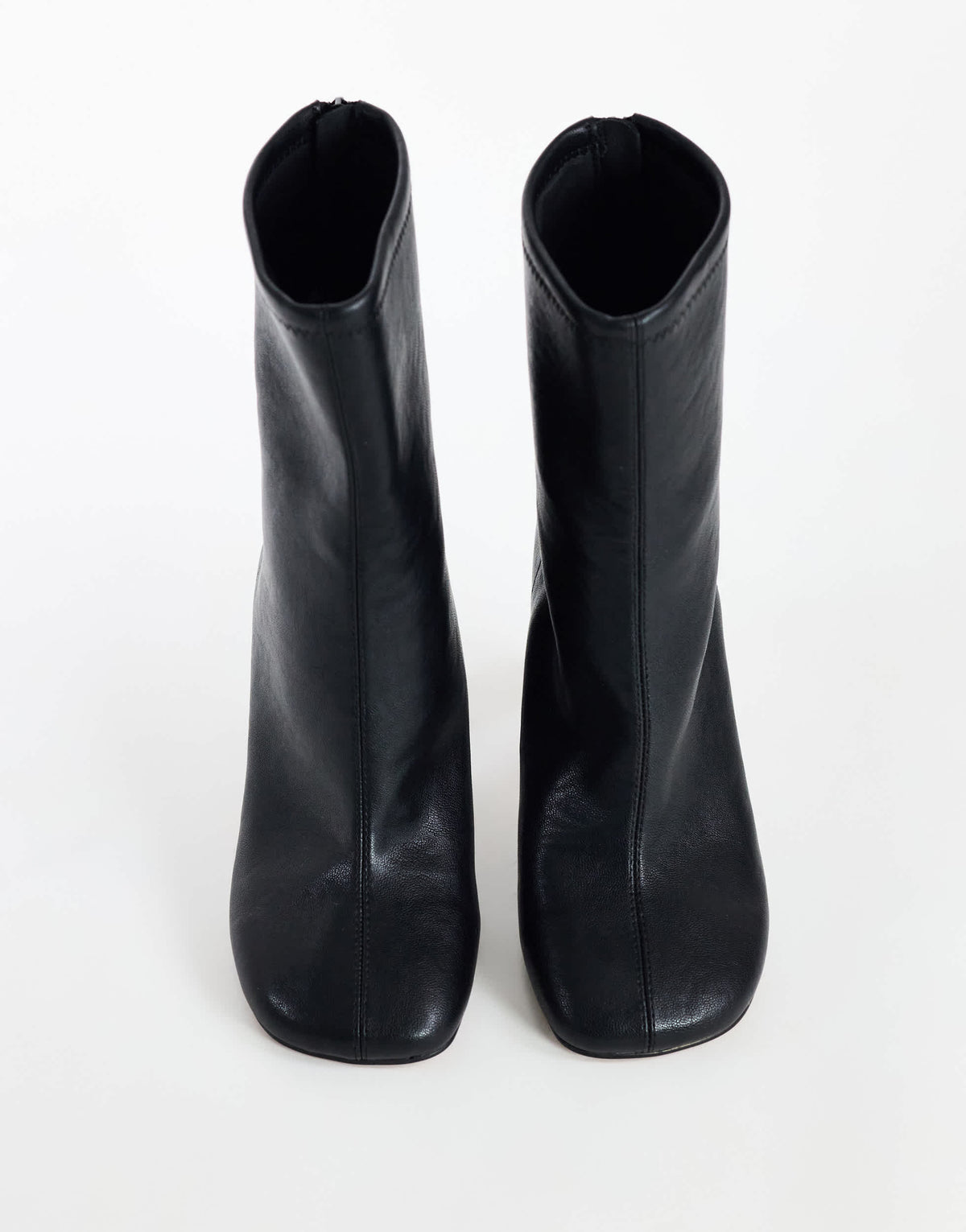 Topshop Kendal structured heel sock boot in black