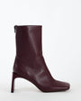Topshop Kane angular heeled ankle boot in aubergine