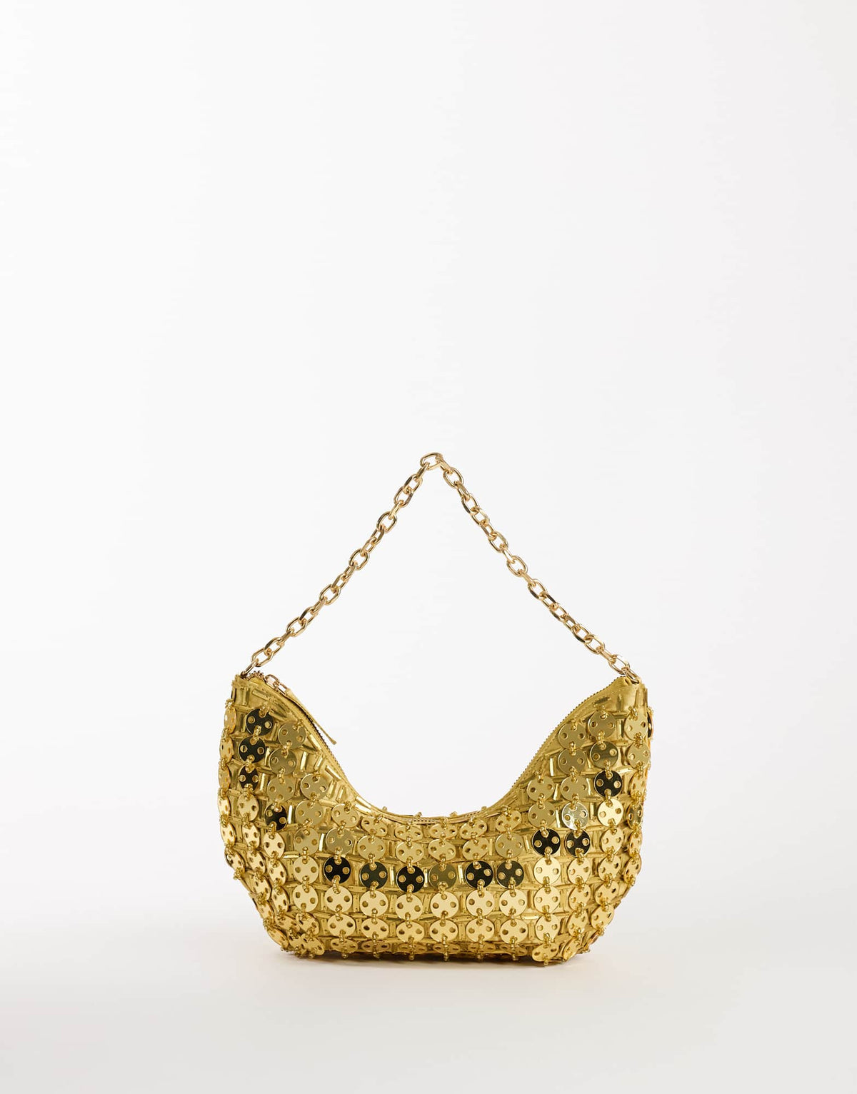 Topshop Stellan sequin medium scoop shoulder bag in gold