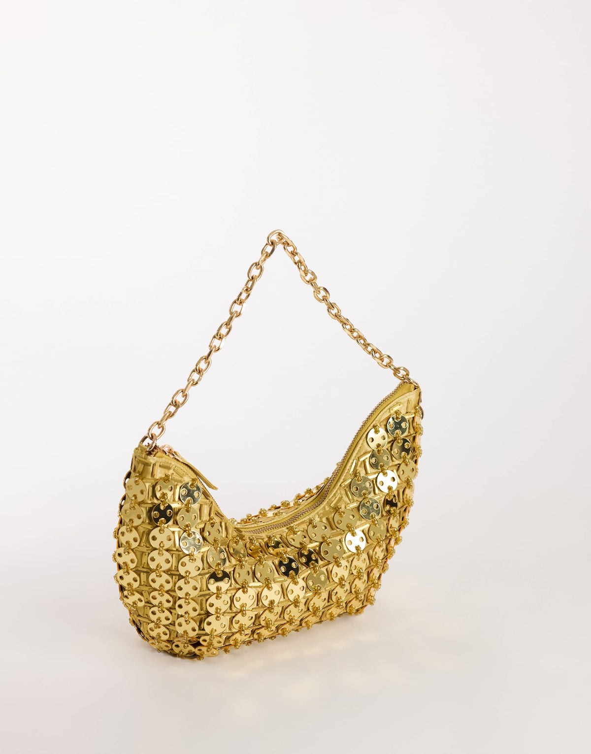Topshop Stellan sequin medium scoop shoulder bag in gold