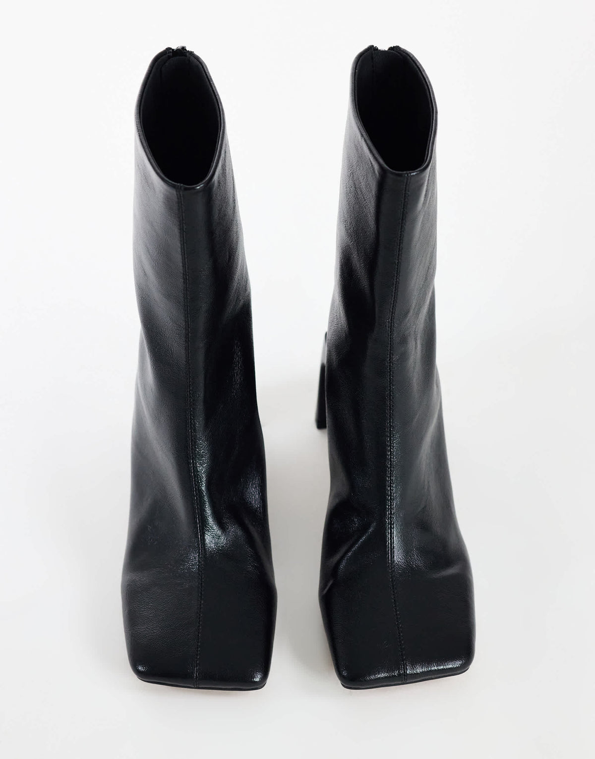 Topshop Kane angular heeled ankle boot in black