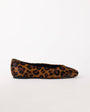 Topshop Duke chiselled ballet flat in leopard hair on real leather