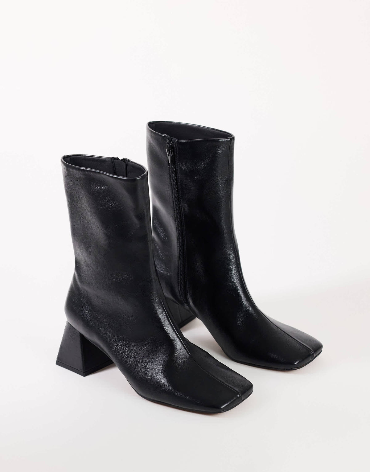 Topshop Kenton block heel ankle boot in black
