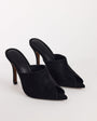 Topshop Winona high vamp peep toe heeled sandal in black suede