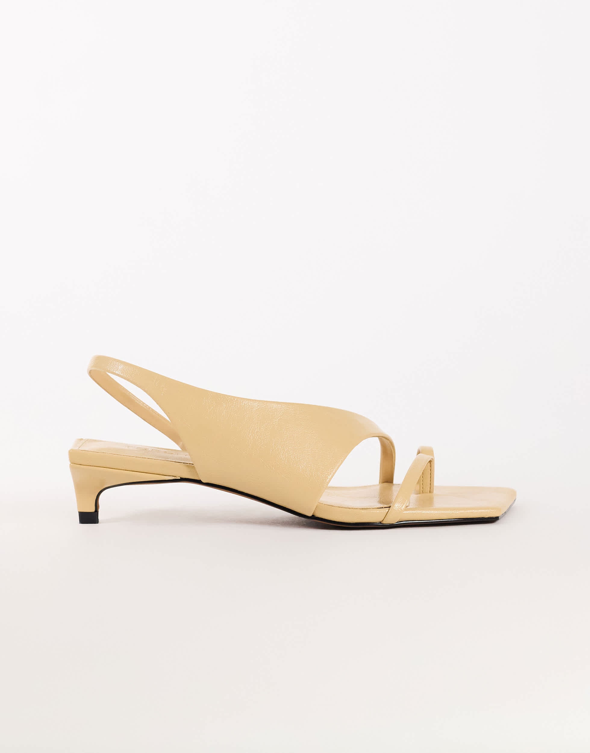 Topshop Nadir asymmetric mid heel sandal in mink
