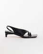 Topshop Nadir asymmetric mid heel sandal in black