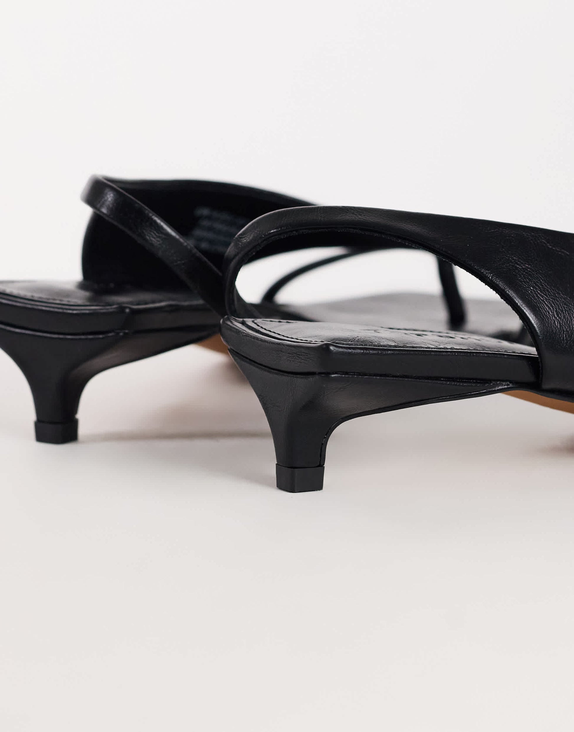 Topshop Nadir asymmetric mid heel sandal in black