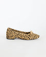 Topshop Dottie real leather block heel ballet shoe in caramel deer print hair on real leather