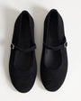 Topshop Billy real suede ballet flat with buckle in black