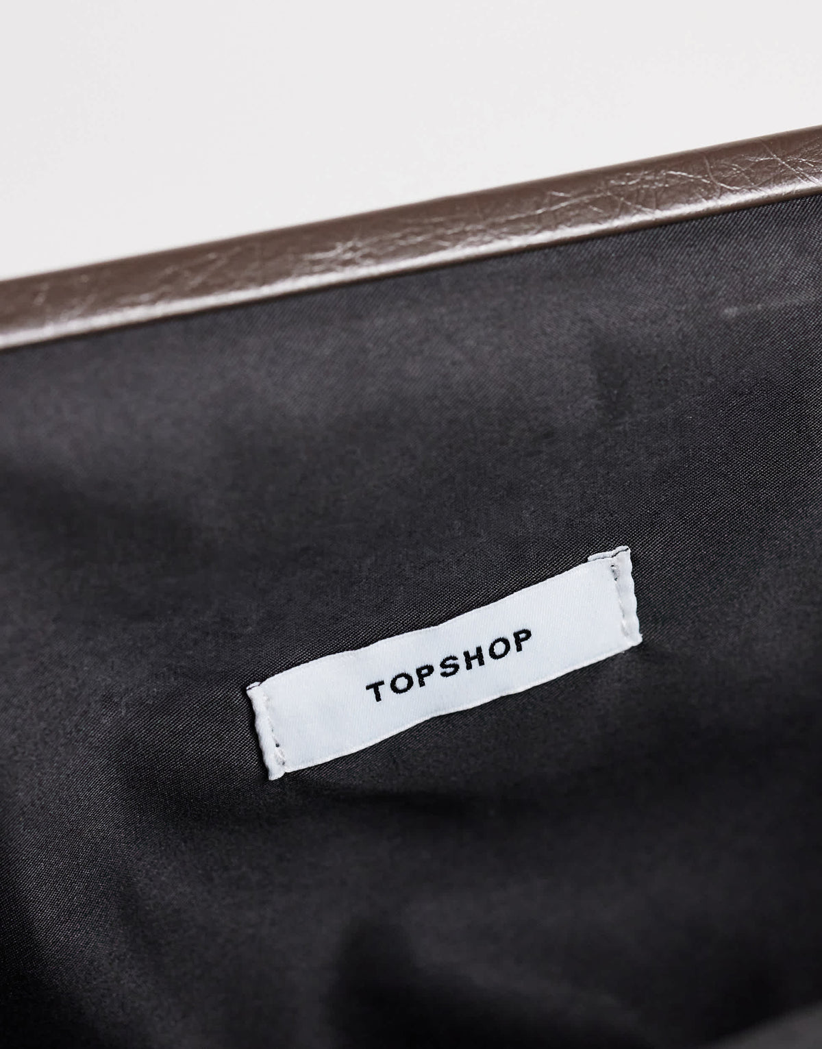Topshop Anna medium angular clutch bag in chocolate