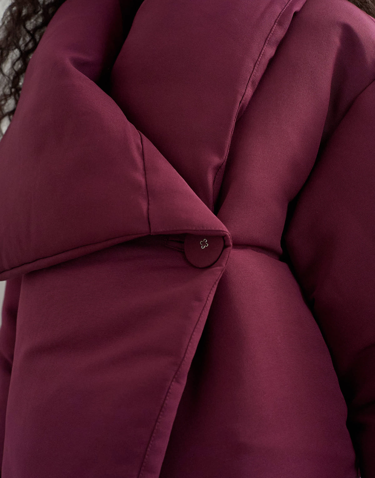 Topshop pillow puffer jacket in burgundy
