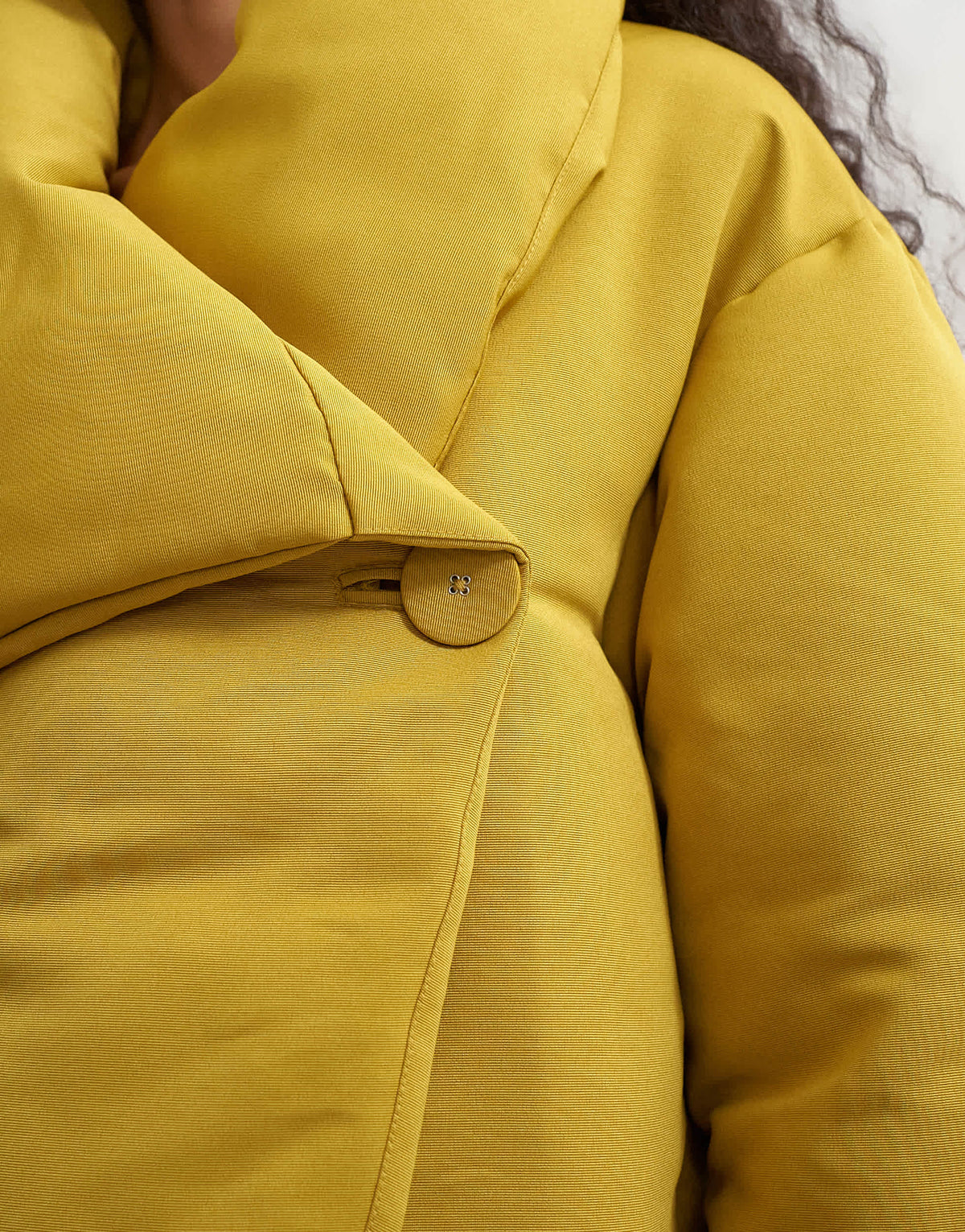 Topshop pillow puffer jacket in mustard