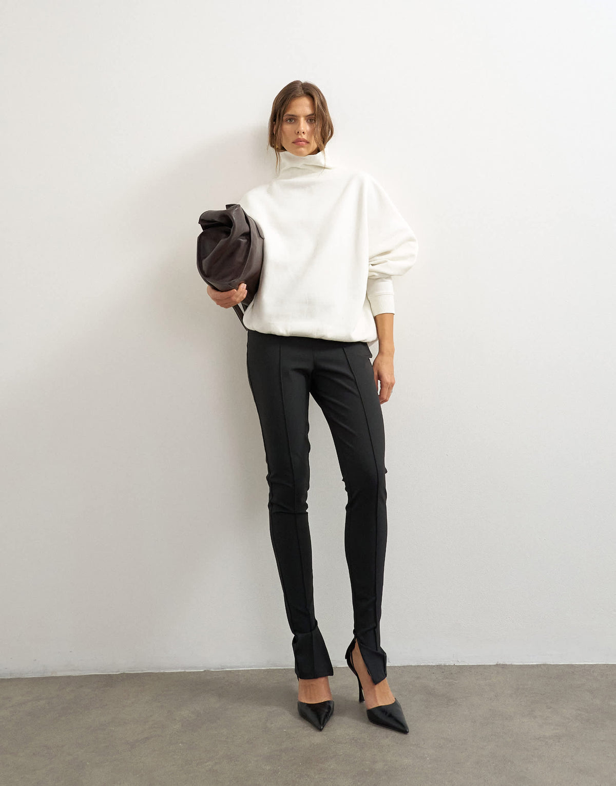 Topshop zip cuff trousers in black