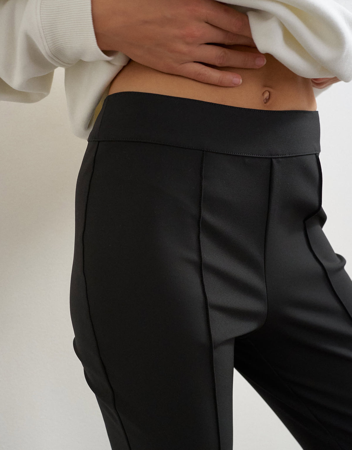 Topshop Premium Zip Cuff Trousers In Black