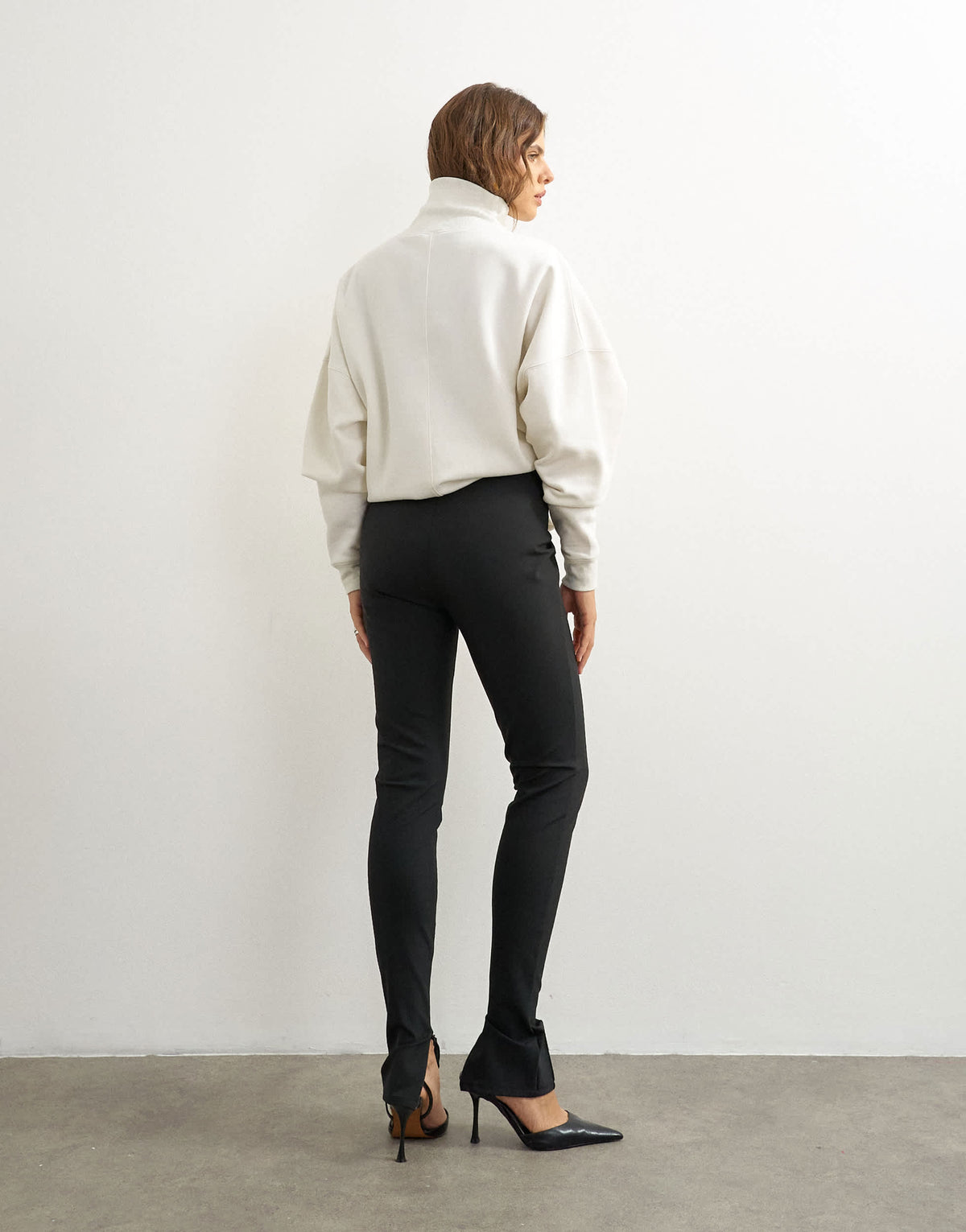 Topshop zip cuff trousers in black