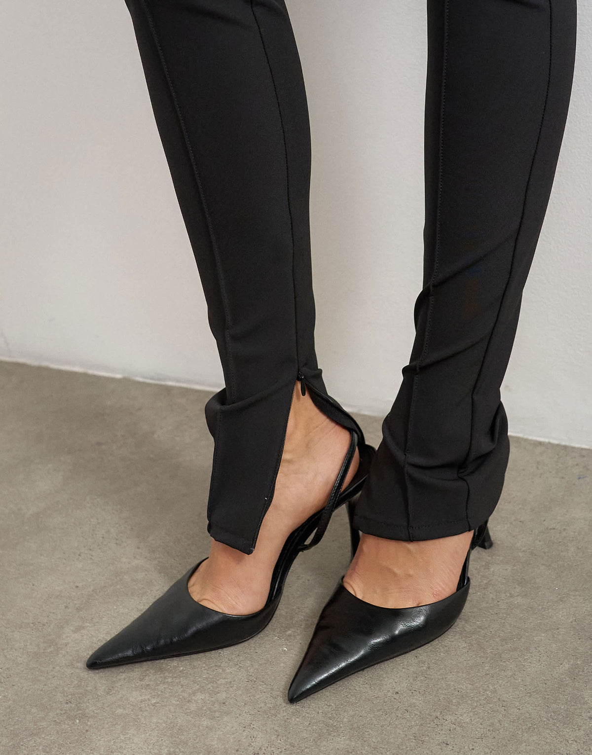 Topshop zip cuff trousers in black