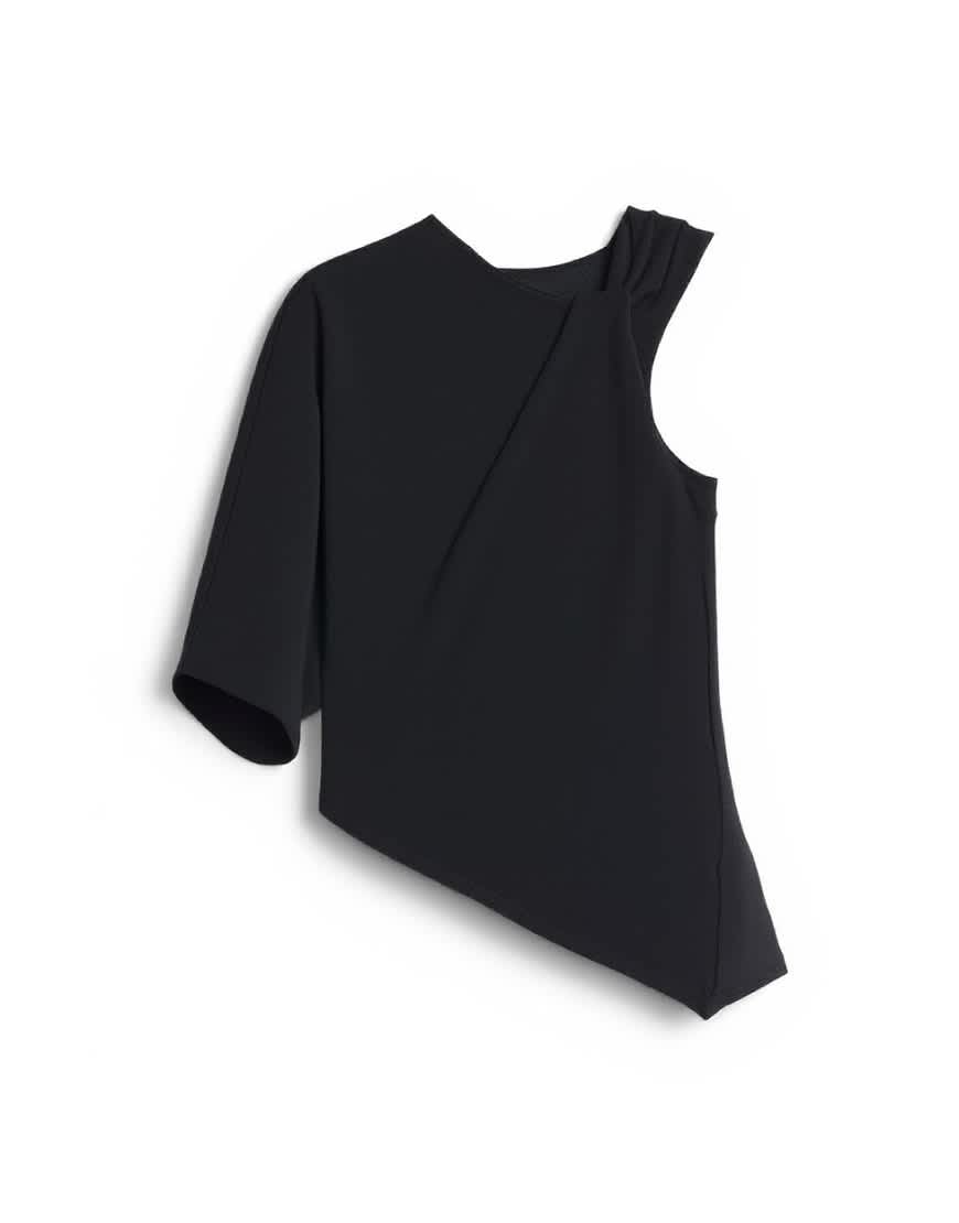 Topshop twist strap asymmetric top in black