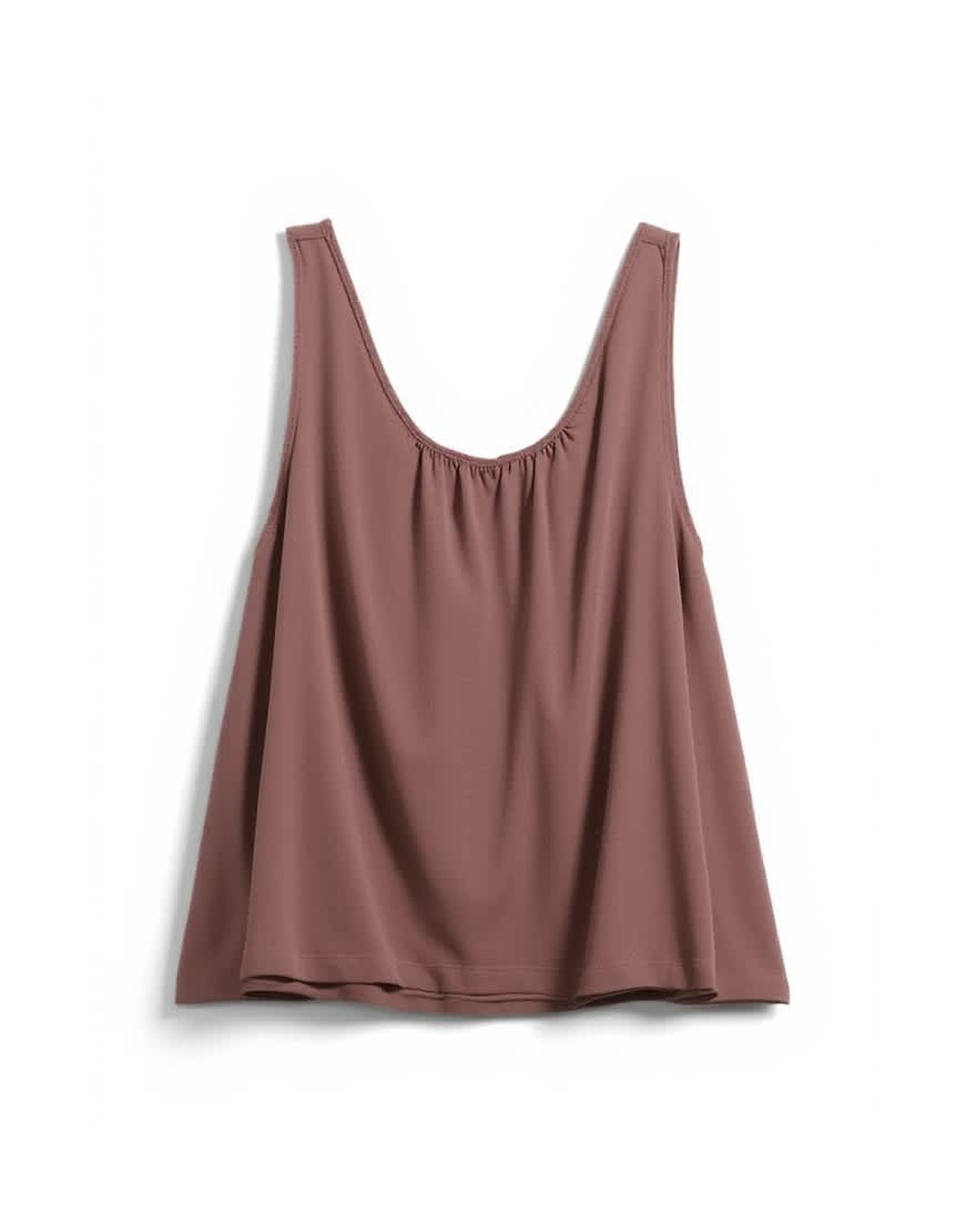 Topshop scoop neck trapeze top co-ord in chocolate