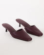 Topshop Arthur rounded toe mid heel mule in aubergine