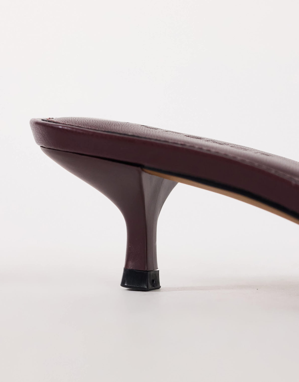 Topshop Arthur rounded toe mid heel mule in aubergine