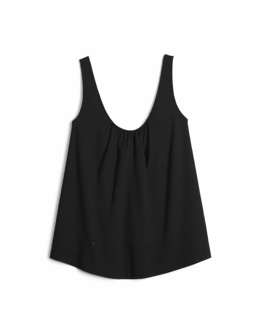 Topshop scoop neck trapeze top in black