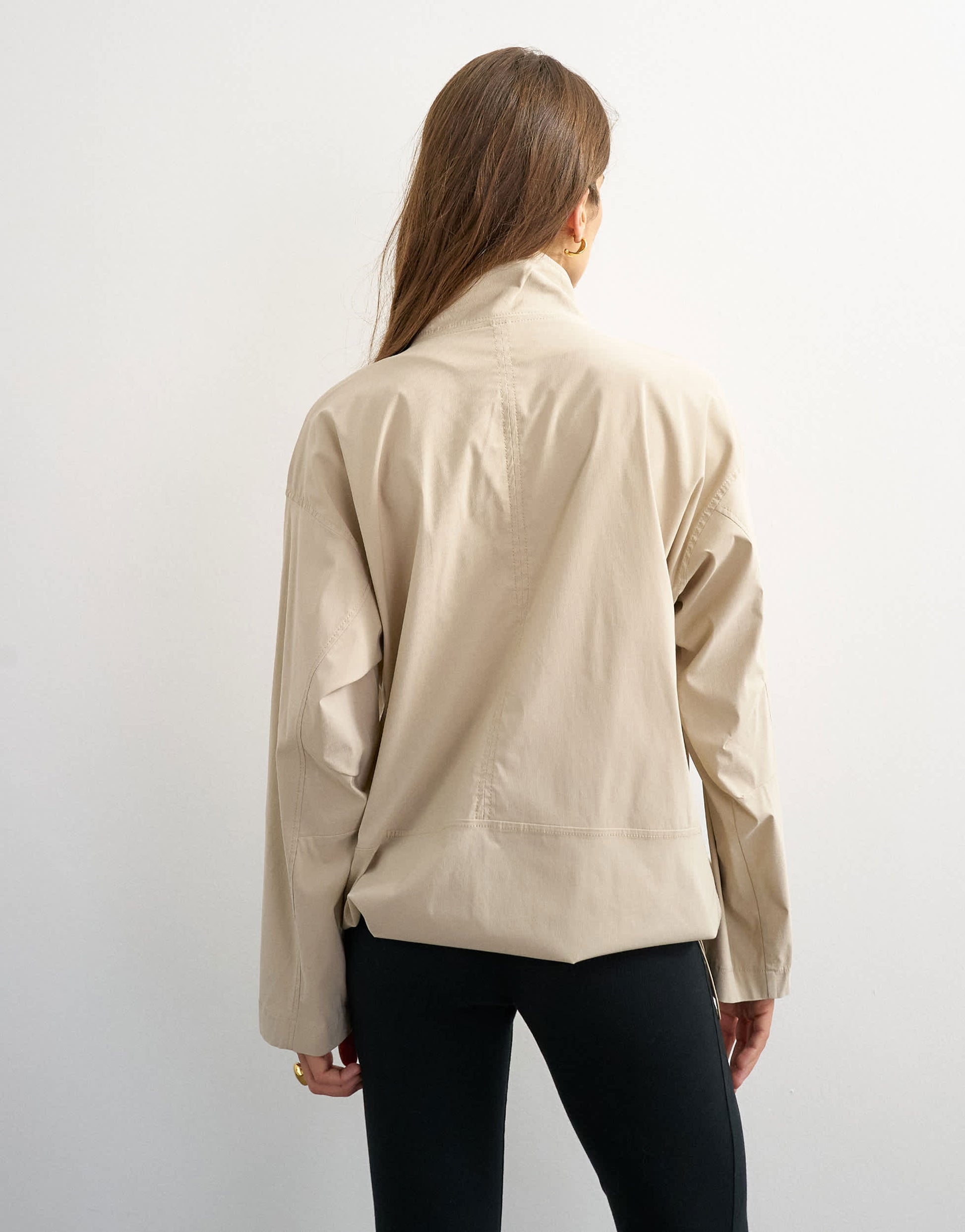Topshop techy funnel neck jersey track top in stone