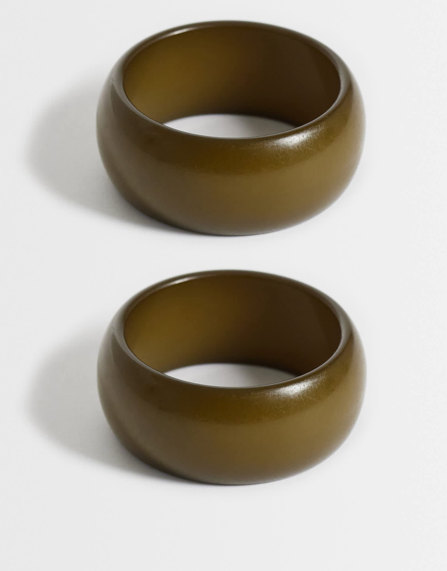 Topshop Beth 2pk chunky bangle in khaki