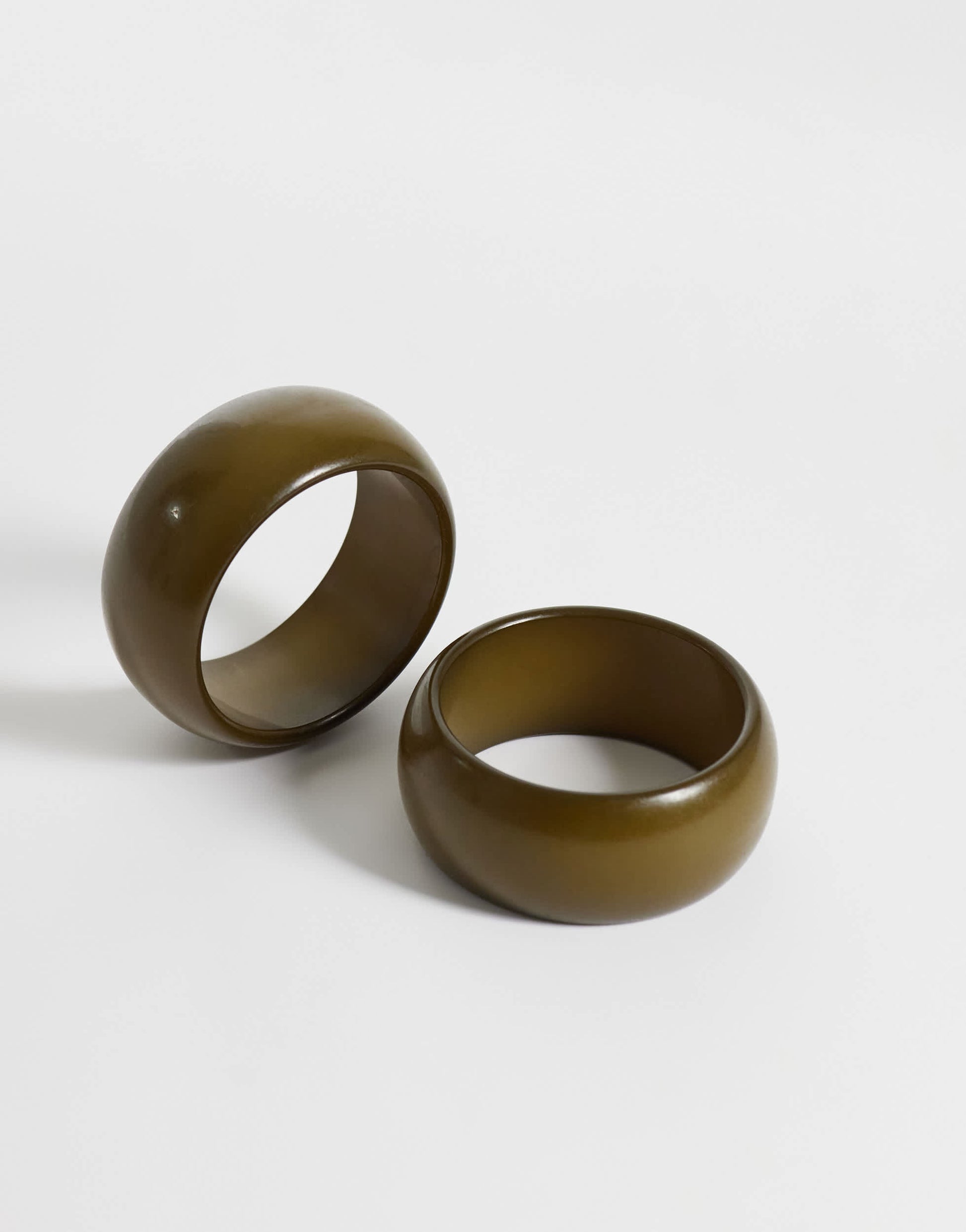 Topshop Beth 2pk chunky bangle in khaki