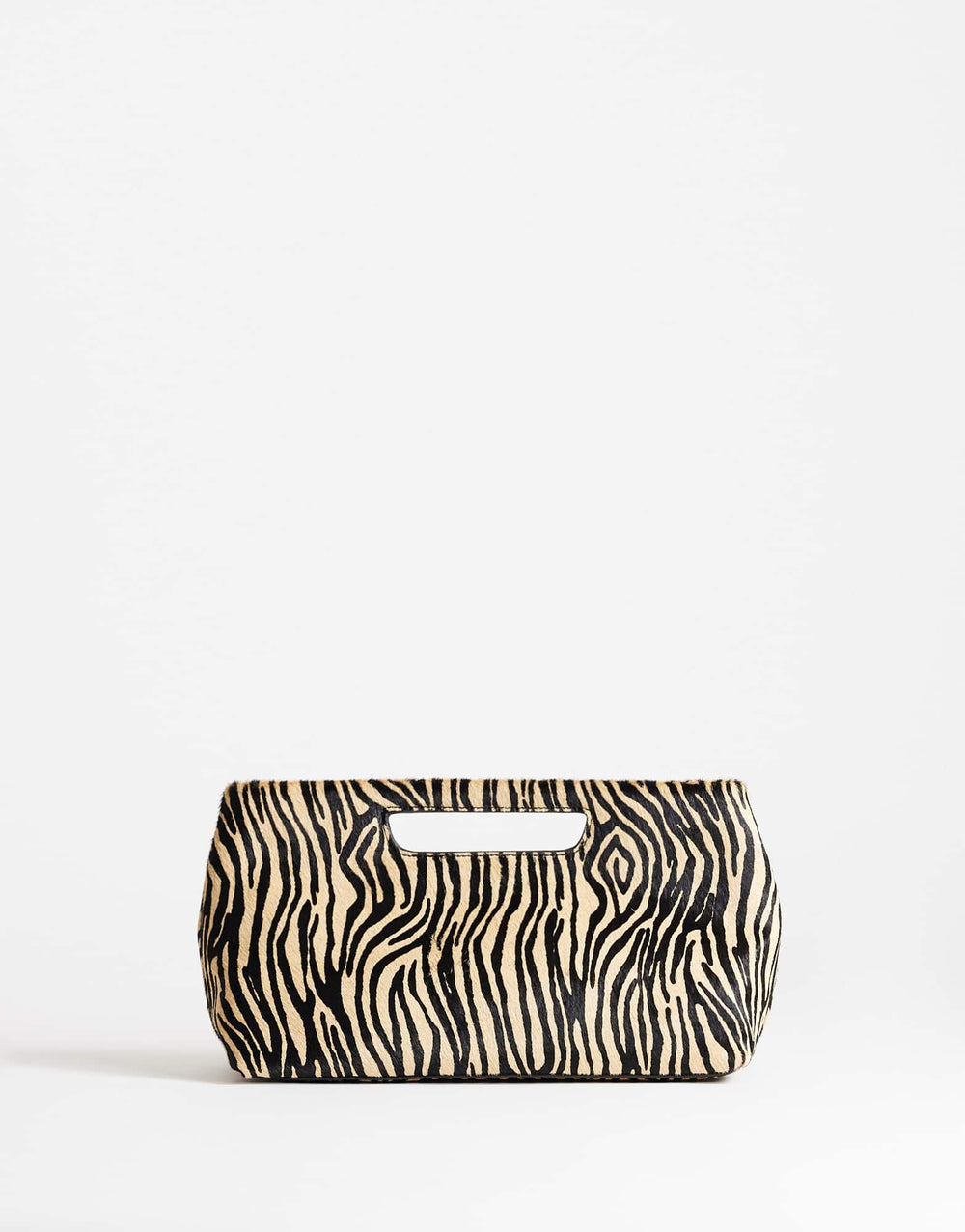 Topshop Daniel – mittelgroße Tasche aus echtem Leder in Rechteckform in der Farbe „Camel Zebra“
