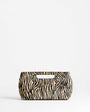 Topshop Daniel medium hair on real leather rectangle grab bag in camel zebra