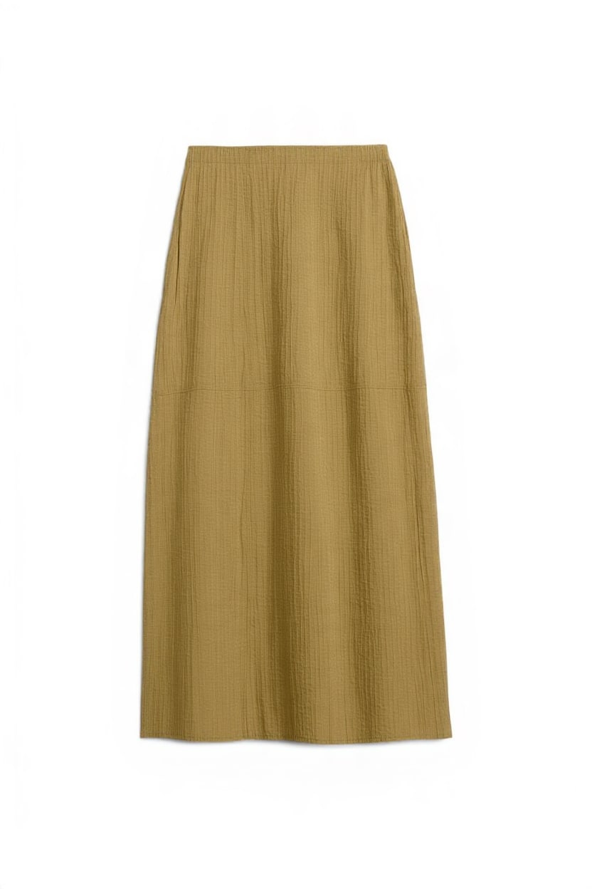 Topshop sheer maxi skirt in khaki