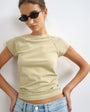 Topshop raglan clean t shirt in khaki