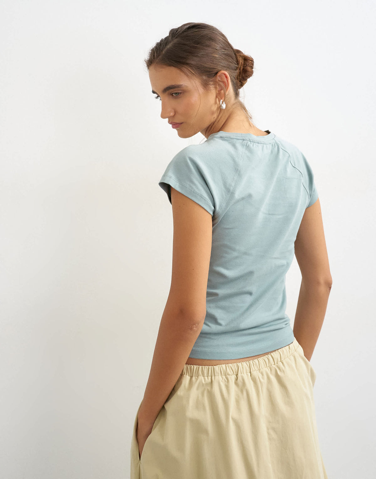 Topshop raglan clean t shirt in dusky blue