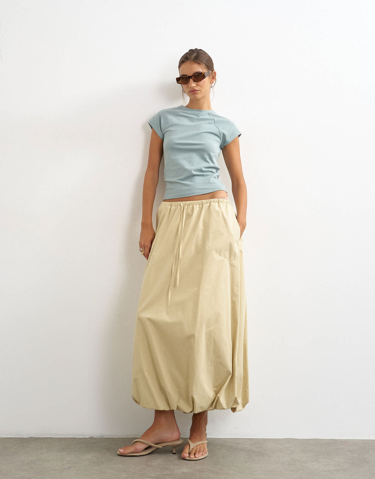 Topshop raglan clean t shirt in dusky blue