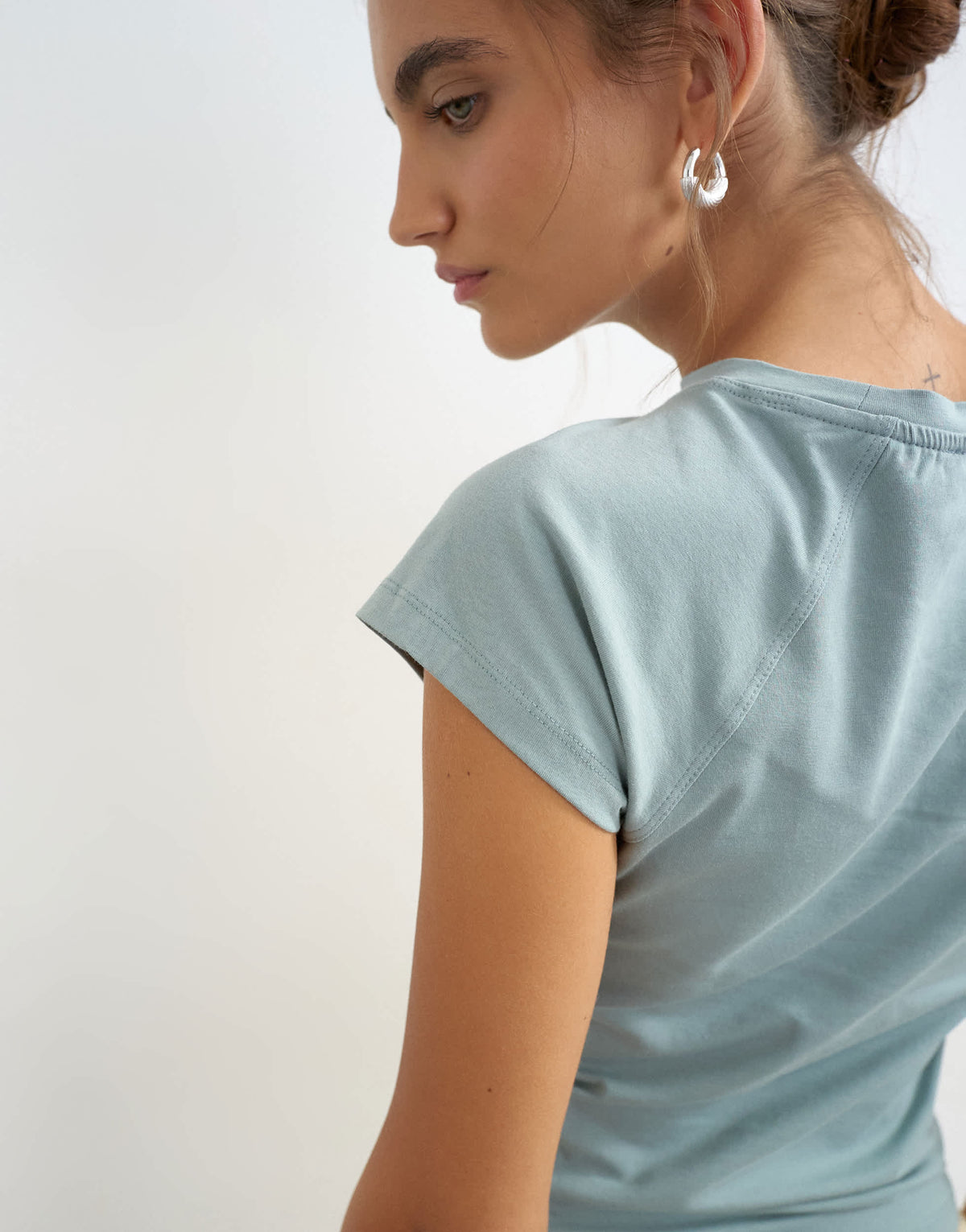 Topshop raglan clean t shirt in dusky blue
