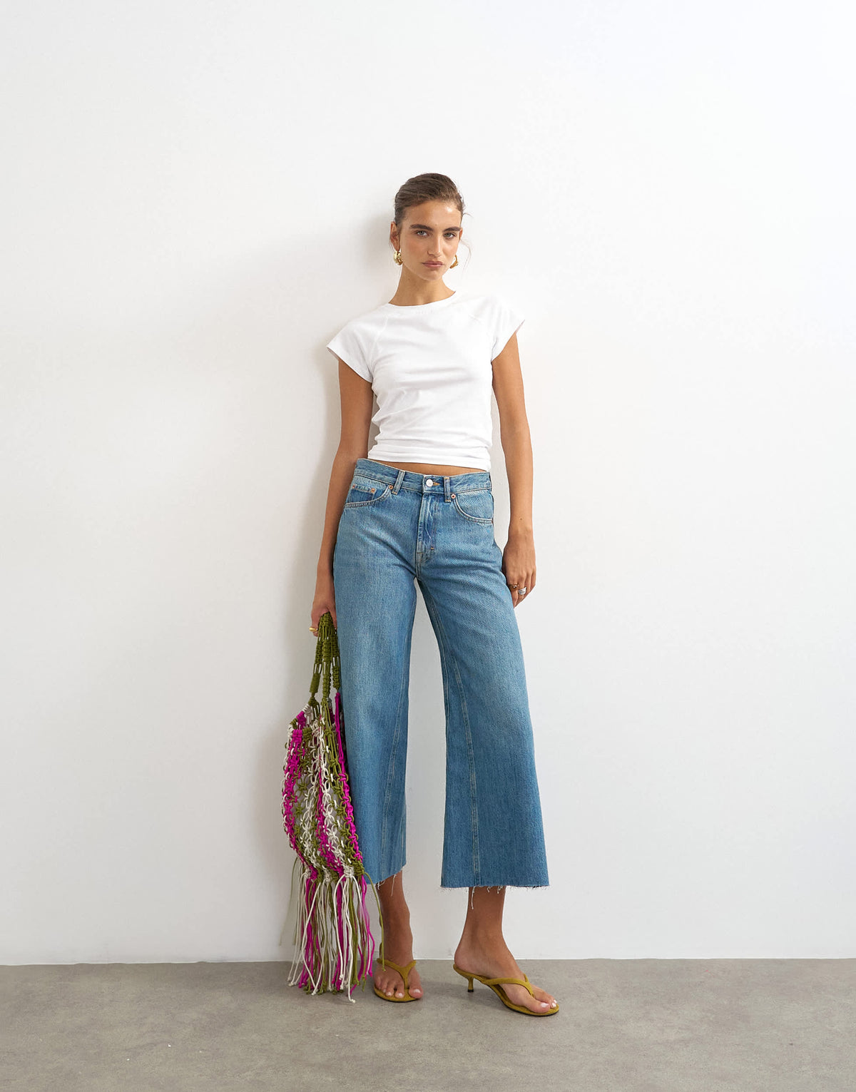 Topshop raglan clean t shirt in white
