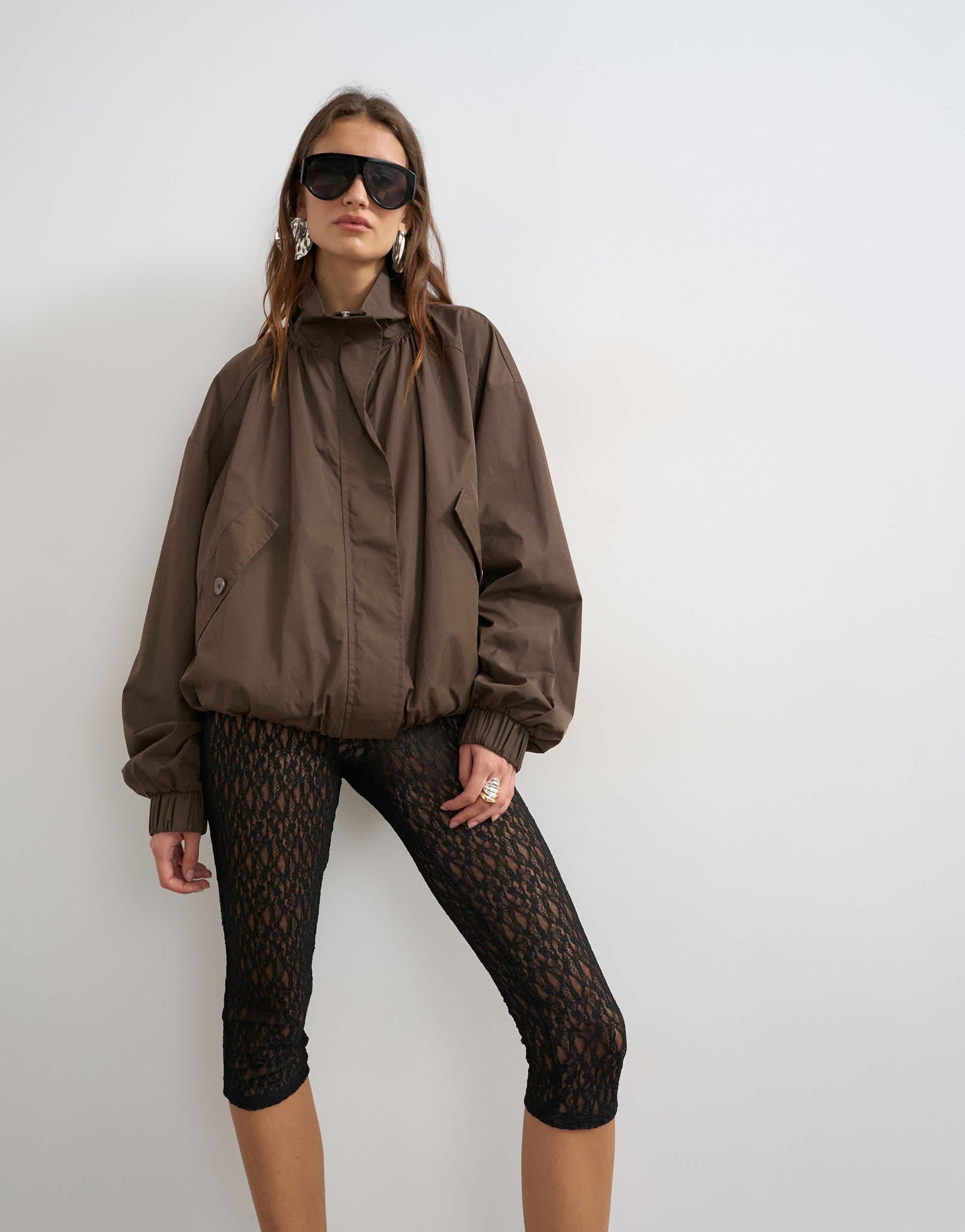 Topshop lace capris in black