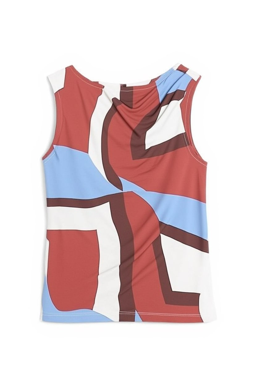 Topshop microfibre abstract knot shoulder tank in brown