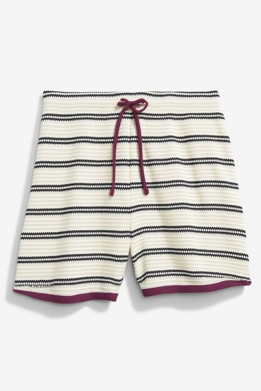 Topshop striped co-ord short in cream