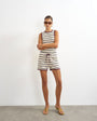Topshop striped co-ord short in cream