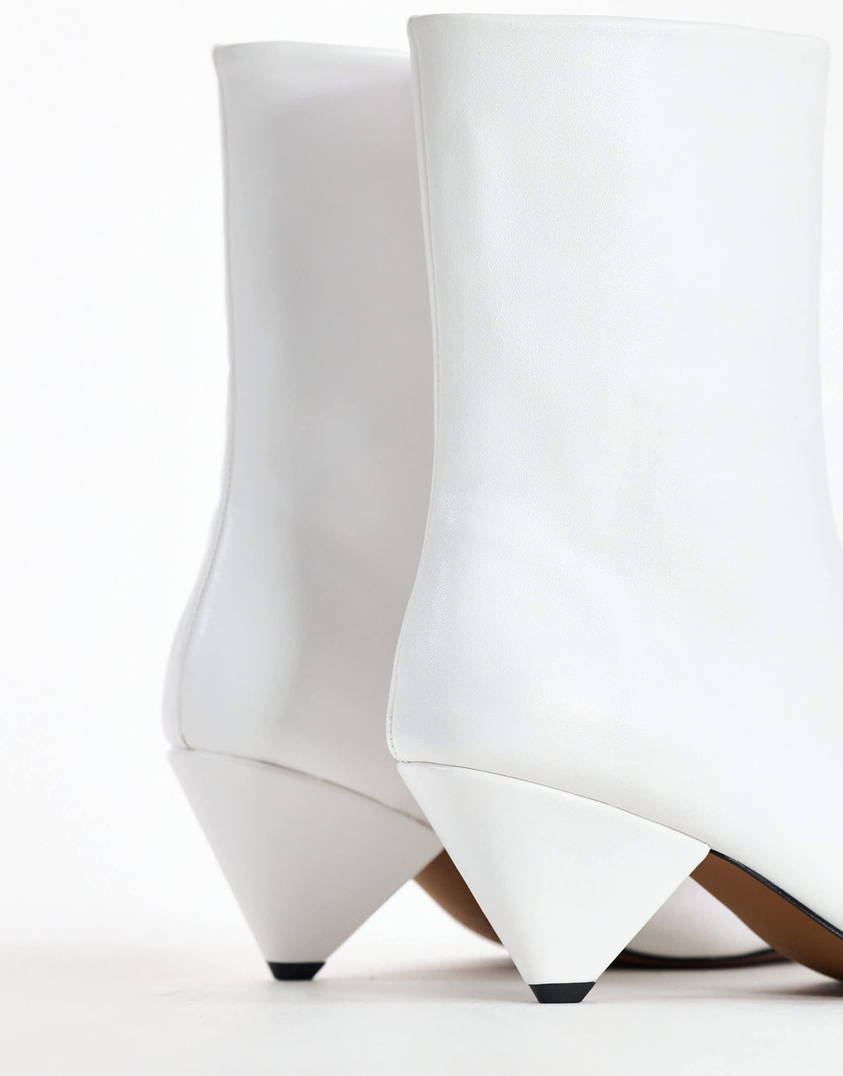 Topshop Kiki cone heel ankle boot in off white