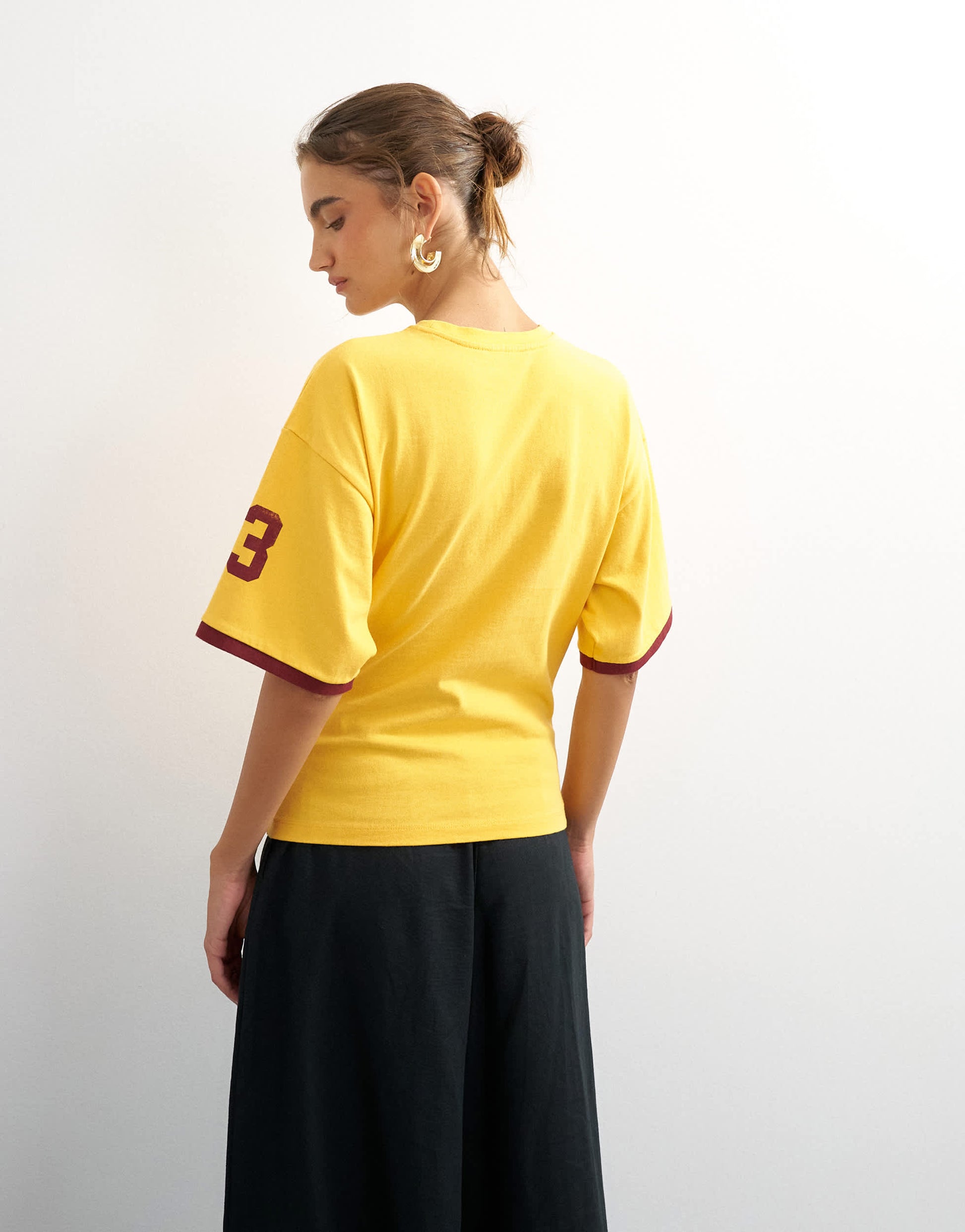 Topshop '23' graphic shrunken tee in orange