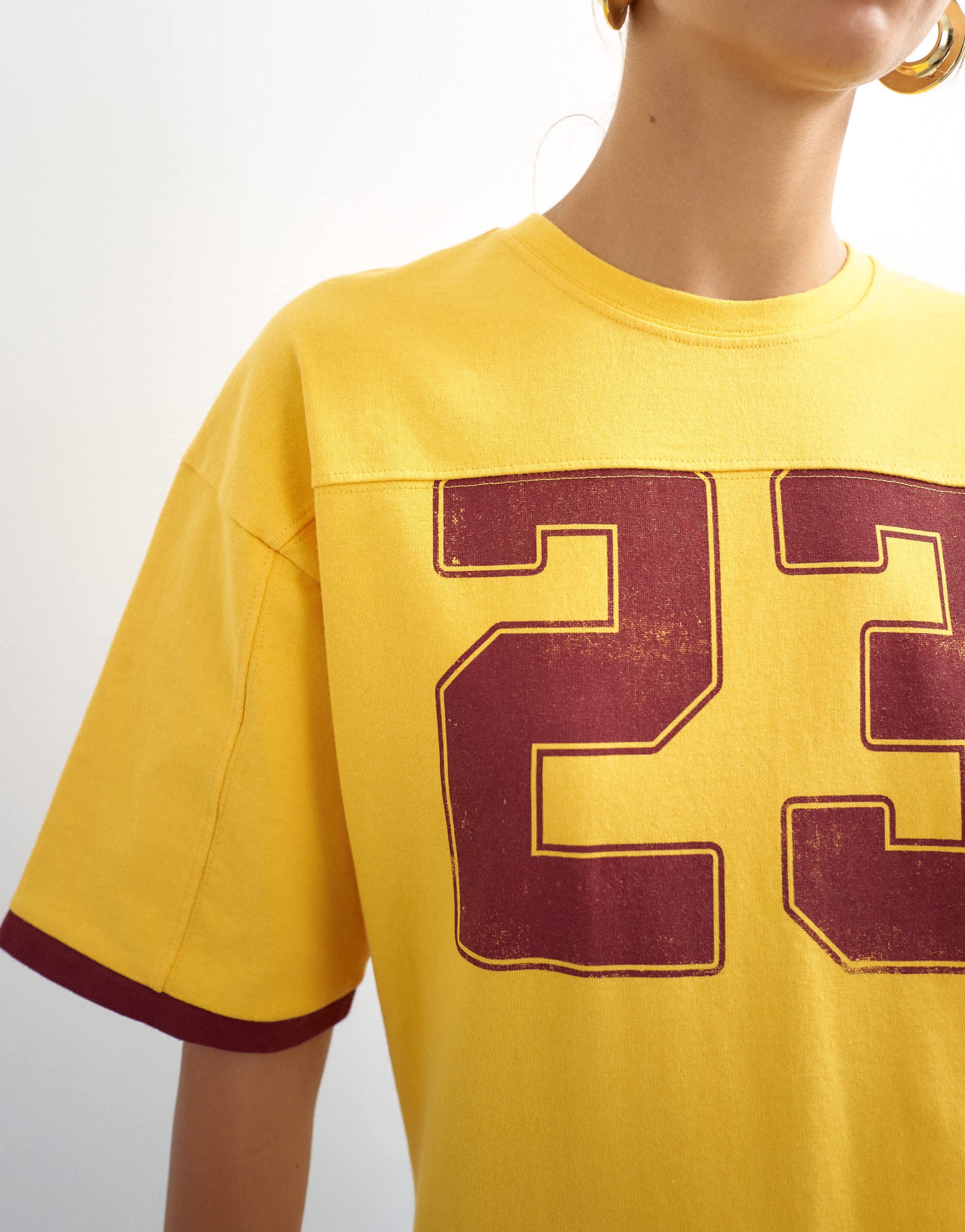 Topshop '23' graphic shrunken tee in orange