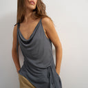 Topshop cami asymmetric top in black