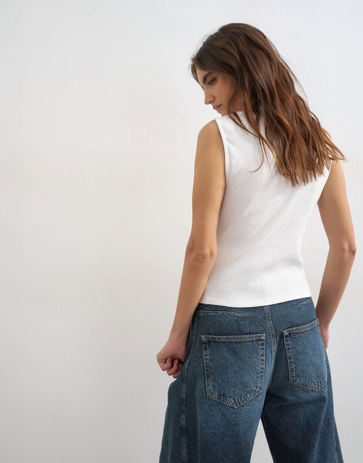 Topshop asymmetric button detail short sleeve in ecru