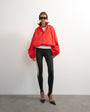 Topshop pleated funnel neck anorak in red